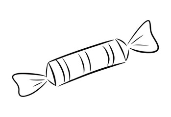 Doodle candy with playful design elements and bold outlines vector illustration