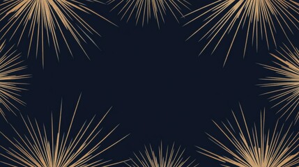 Fototapeta premium Elegant Gold Burst Design on Navy Blue Background Abstract Art Festive Decor Luxury Texture