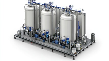 Industrial Stainless Steel Tanks and Piping System