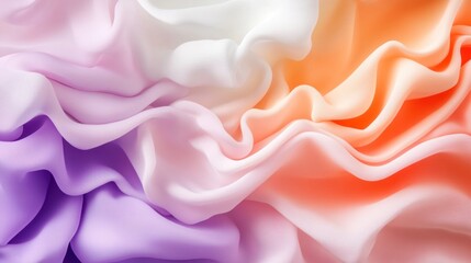 Obraz premium Soft pastel fabric texture with purple, pink, and orange color gradient.