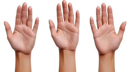 Womens Hands Demonstrating Various Palm Positions Generative AI