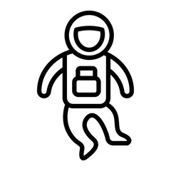 Space Walk Vector Line Icon Design