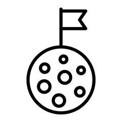 Flag Vector Line Icon Design