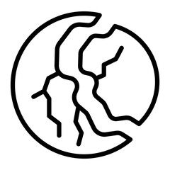Destroyed Planet Vector Line Icon Design