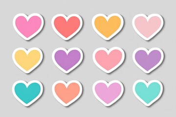 Sets of heart-shaped stickers offer a vibrant addition for designers, card makers, and craft enthusiasts. Ideal for Valentine's Day and various decorations
