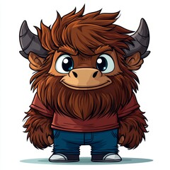 Obraz premium A Cute Cartoon Yeti Wearing Casual Clothes