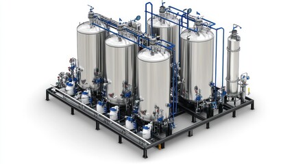 Industrial Stainless Steel Tanks and Piping System