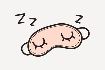 Sleeping eyes mask collage element vector