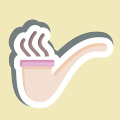Sticker Pipe. related to Smoking symbol. design editable