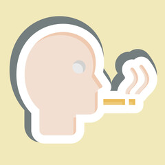 Sticker Man Smoking. related to Smoking symbol. design editable