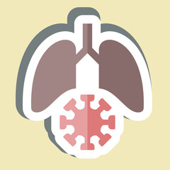 Sticker Lung Cancer. related to Smoking symbol. design editable
