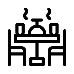 Thanksgiving Dinner Table line icon