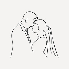 Doodle wedding, aesthetic illustration design element vector