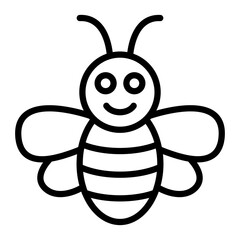 Bee Vector Line Icon Design
