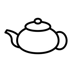 Tea Pot Vector Line Icon Design