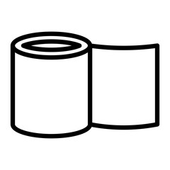 Toilet Paper Vector Line Icon Design