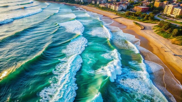 Minimalist Drone Shot: Cronulla Beach Waves, Sydney, Australia