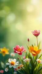 Fototapeta premium abstract nature spring background, spring flower banner, enhance, with white tones