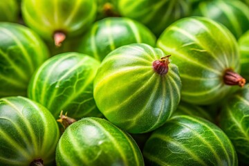 Minimalist Gooseberry Texture: Close-up of Ripe Green Berries