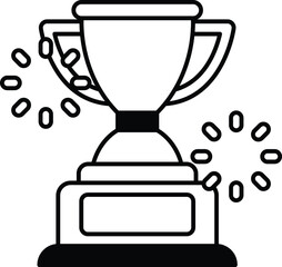 A trophy with a lot of confetti on it