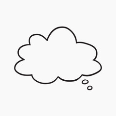 Cloud-shaped thought bubble illustration vector