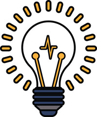 A light bulb with a lightning bolt in the middle