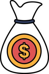 A bag with a dollar sign on it