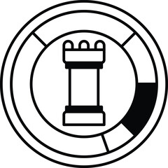 A castle is shown in the center of a circle