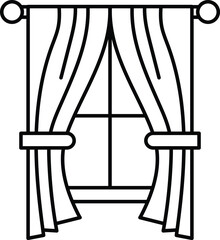 A curtain with a window in the middle