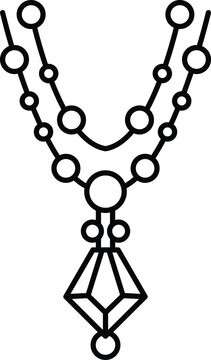 recommend clip art: A necklace with beads is displayed