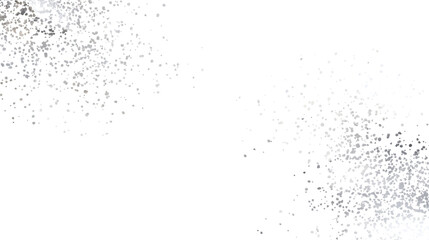 Silver glitter hand-drawn. Pieces of silver foil on a transparent background. Silver edging made of luxurious silver abstract foil for celebration and wedding glowing silver particles in Png format.