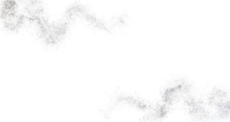 Luxurious swirl, dust foil Silver Frame. Silver glitter gradient stack. Silver glitter splatter. Silver stroke on transparent background. Postcard wedding design. Luxury premium design template.