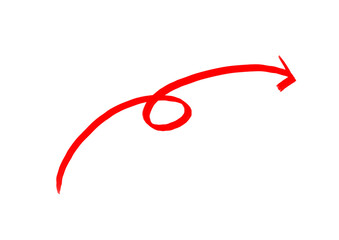 シンプルな手書き風の赤いやじるし