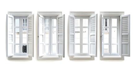 Open White Windows in a Bright Airy Setting Generative AI