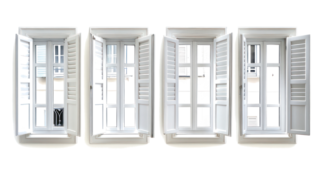 Open White Windows in a Bright Airy Setting Generative AI