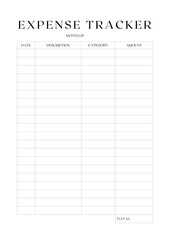 Expense Tracker Planner Template | Elegant Minimalist Finance Planner - 1