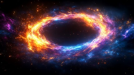 Fototapeta premium Cosmic Fire and Ice Ring Nebula Swirling