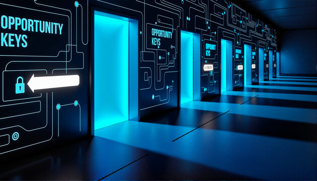 Doors with opportunity keys in a modern business environment