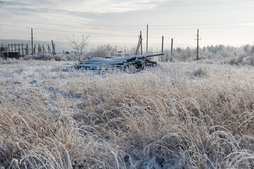 A frosty winter morning in Russia
