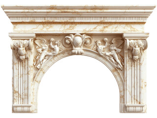 Obraz premium Mythological Gold Frame Portal Architecture with Ornate Design
