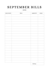 January to December Bills Planner Template  Elegant Minimalist Finance Planner