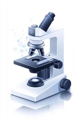 Microscope examination of biological samples laboratory digital illustration scientific environment side view research concept