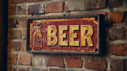 Signboard with the inscription "Beer". International Beer Day