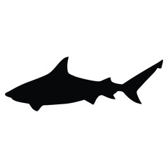 Bull shark silhouette isolated on white background. Bull shark icon vector illustration design