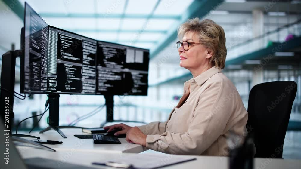 Poster Software Programmer Or Coder Woman