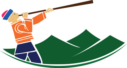 Mountains, Carpathians, Hutsuls, Ukraine, Trembita, nature, sign, brand, vector, illustration, abstraction.eps