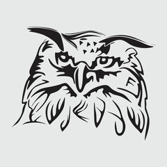 Owl vector for logo or icon,clip art, drawing Elegant minimalist style,abstract style Illustration