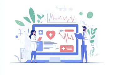 Medical examination and healthcare business graph , health insurance, Health check concept, Generative AI