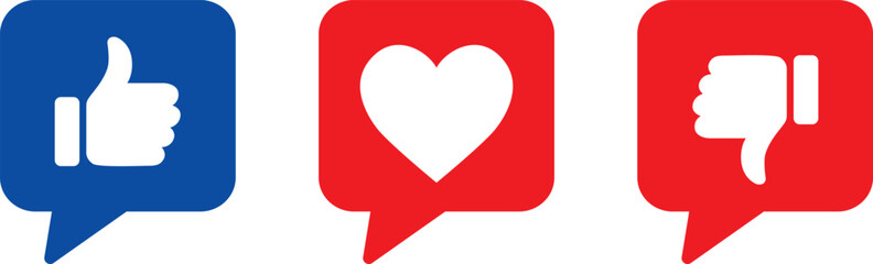 Set of social media icons in speech bubble form - Vector Illustration - v1