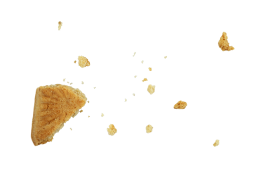 Bite of butter cookies with crumbs